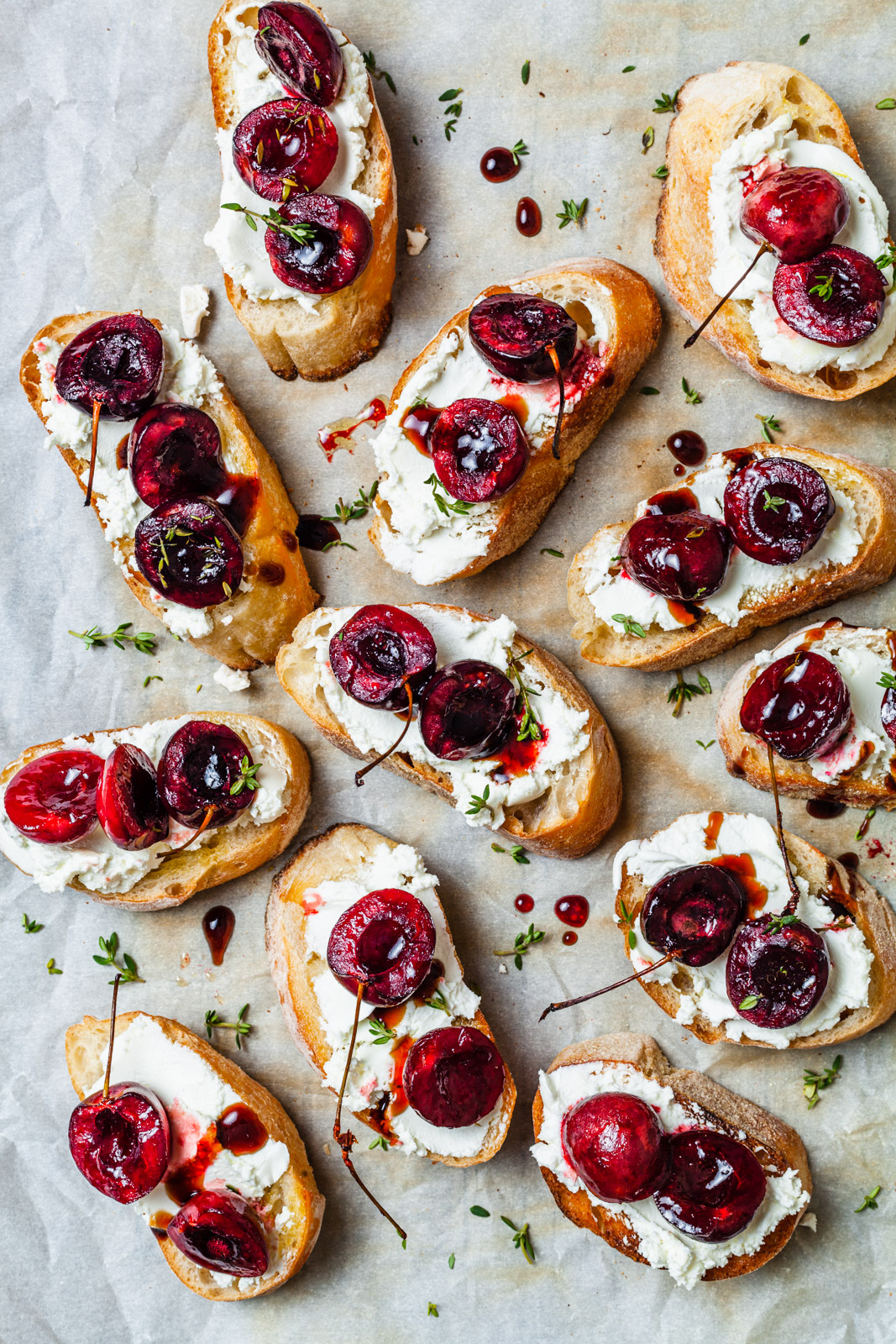 Cherry & Goat Cheese Crostini