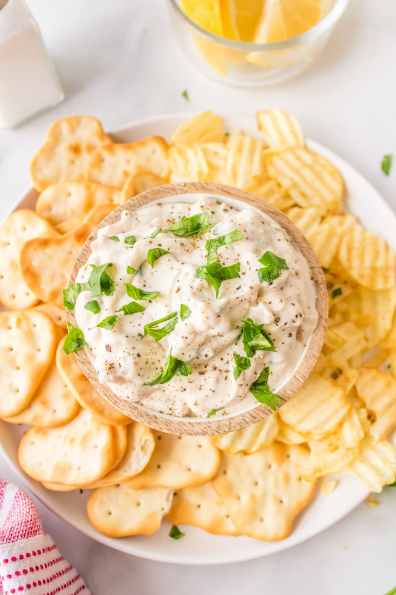 Clam Dip with Potato Chips