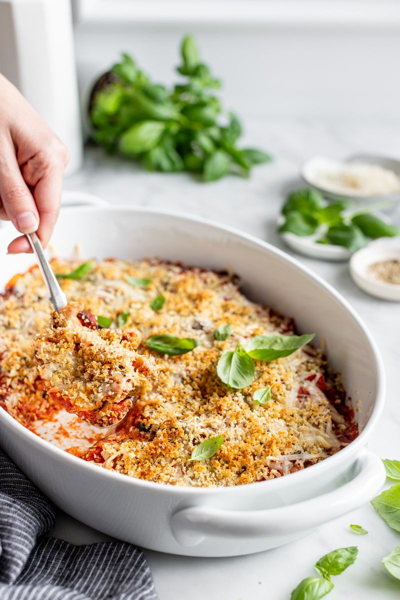 Eggplant Parmesan Pasta Casserole