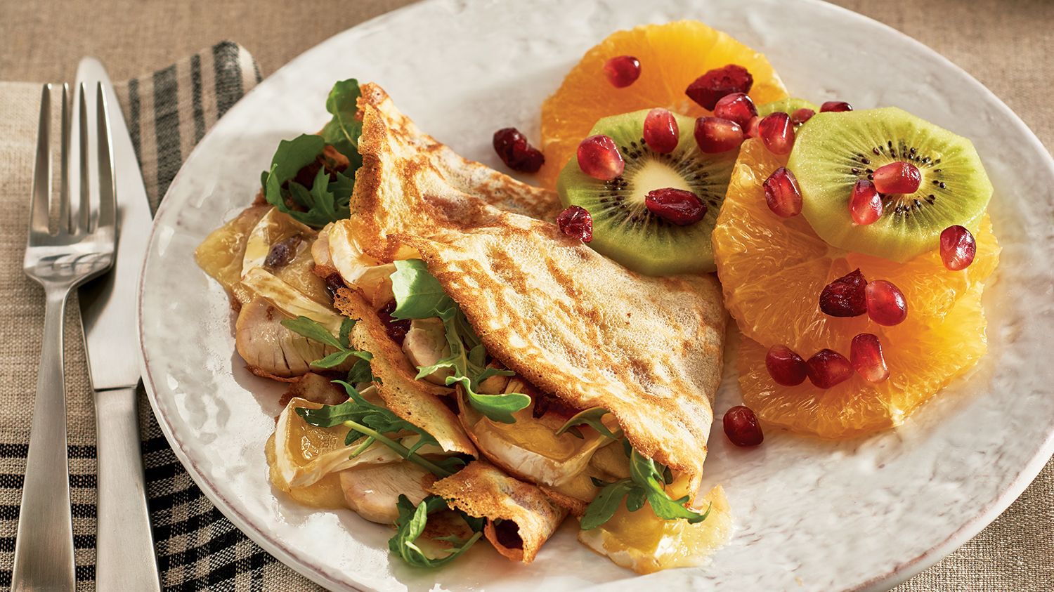 Turkey, Brie, and Cranberry Crepe