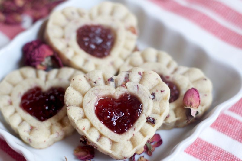 Rose Petal Jam Biscuits