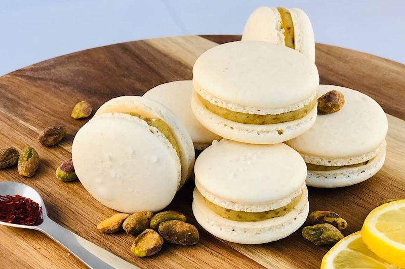 Saffron Pistachio Macaroon