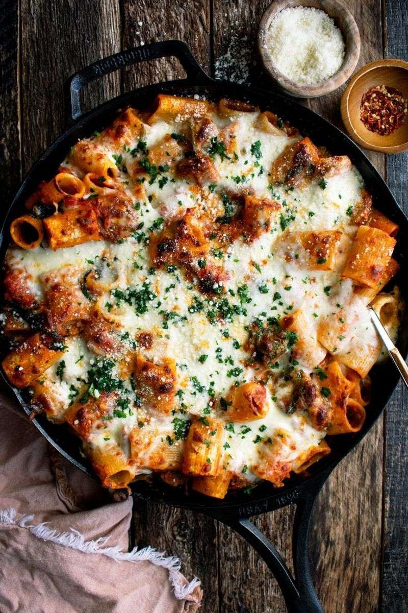 Sausage and Pepper Rigatoni Bake