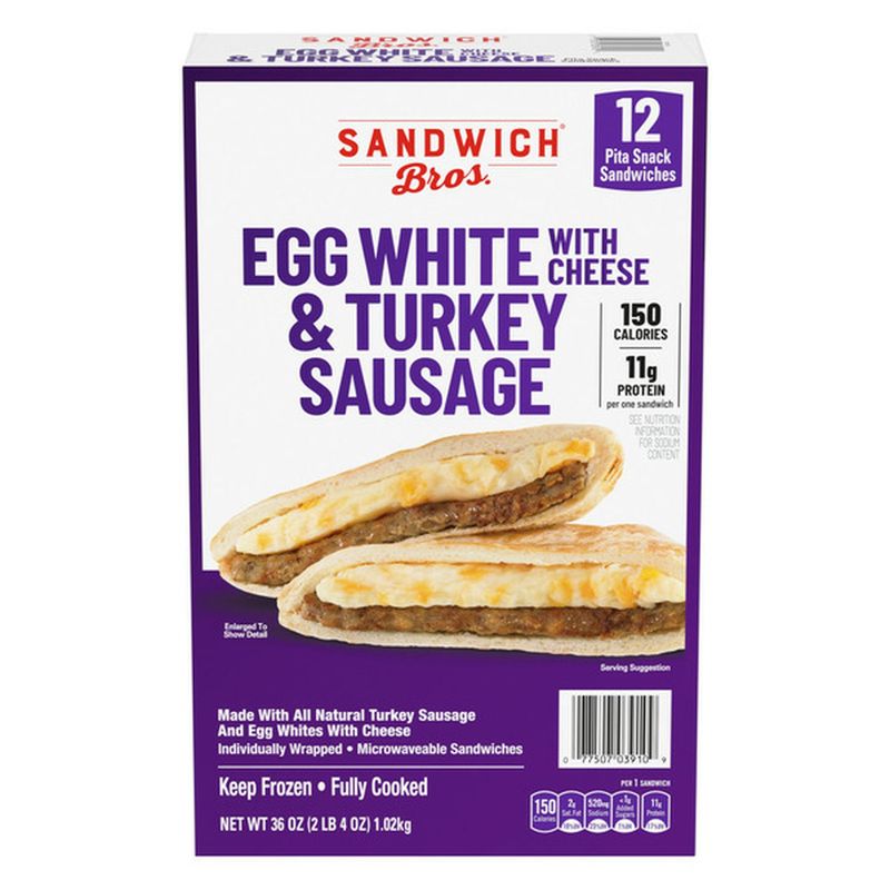 Sandwich Bros. Egg White & Turkey Sausage Pita