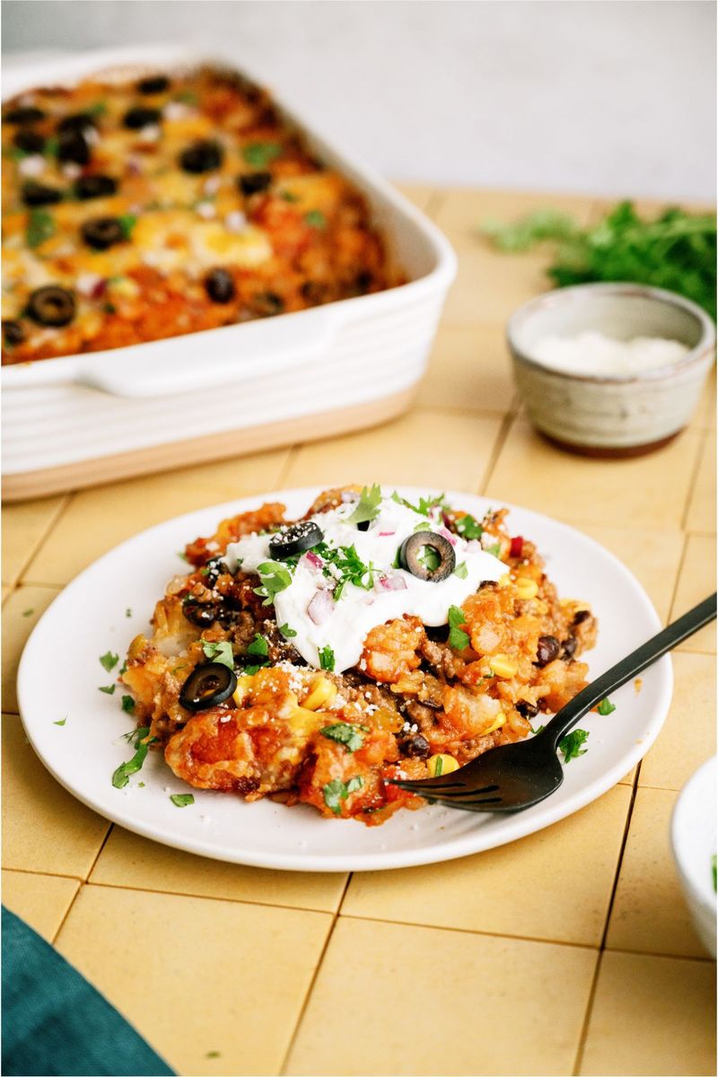 Chocolate Mole Tater Tot Casserole