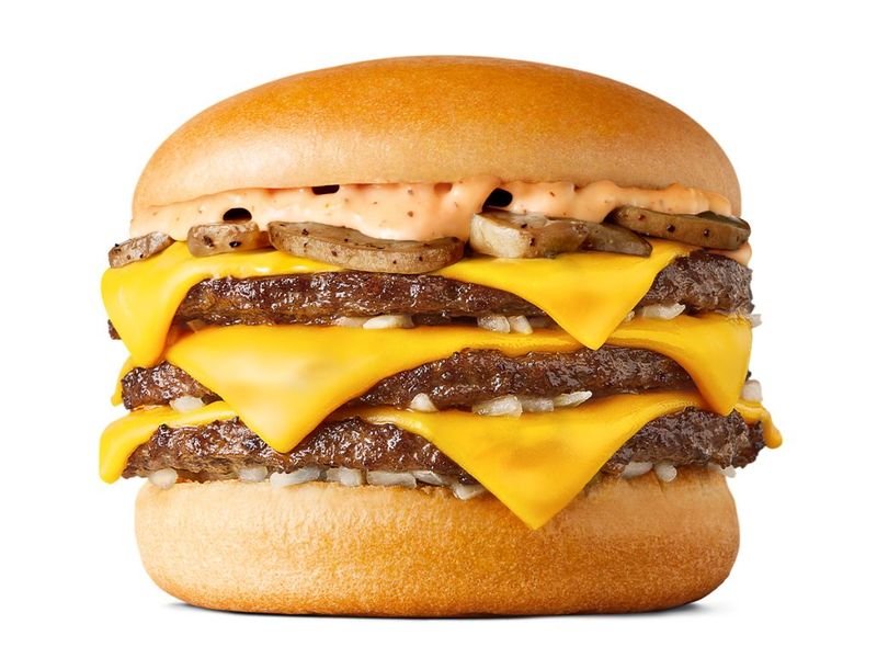 Creamy Mushroom Double Cheeseburger