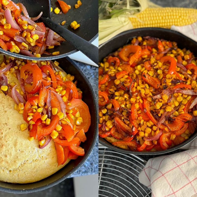 Layer with Sautéed Onions and Peppers