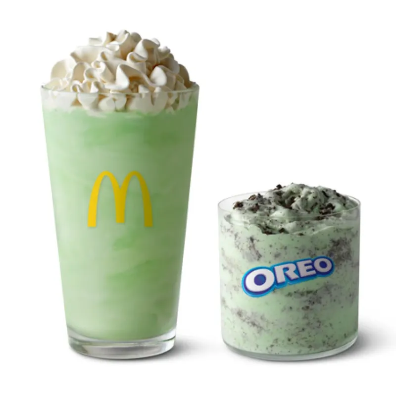McDonald's Shamrock Shake and OREO Shamrock McFlurry