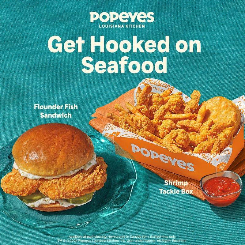 Popeyes' Flounder Fish Sandwich and Shrimp Tackle Box