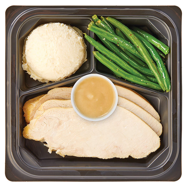 Roasted Turkey With Gravy, Whipped Potatoes, And Seasoned Green Beans
