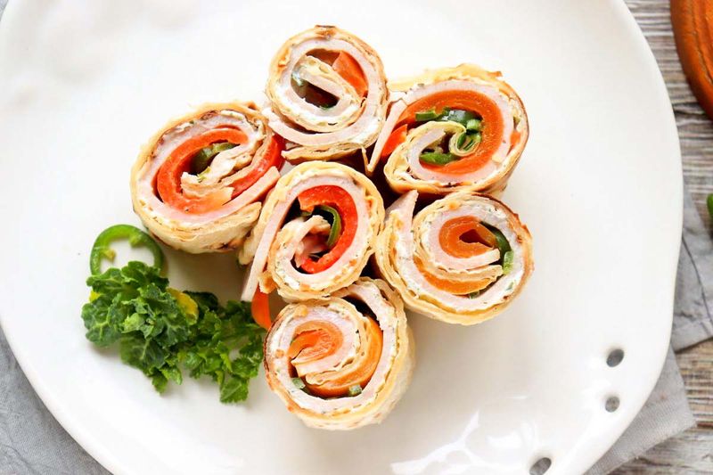 Sliced Turkey And Cheese Roll-Ups