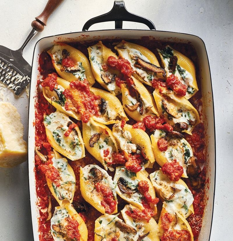 Spinach and Mushroom Stuffed Shells
