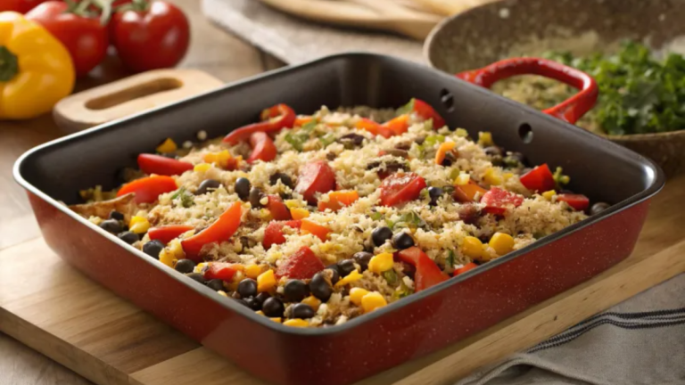 The Healthiest Spicy Quinoa Casserole Recipe (Made Entirely in an 8×8 Pan!)