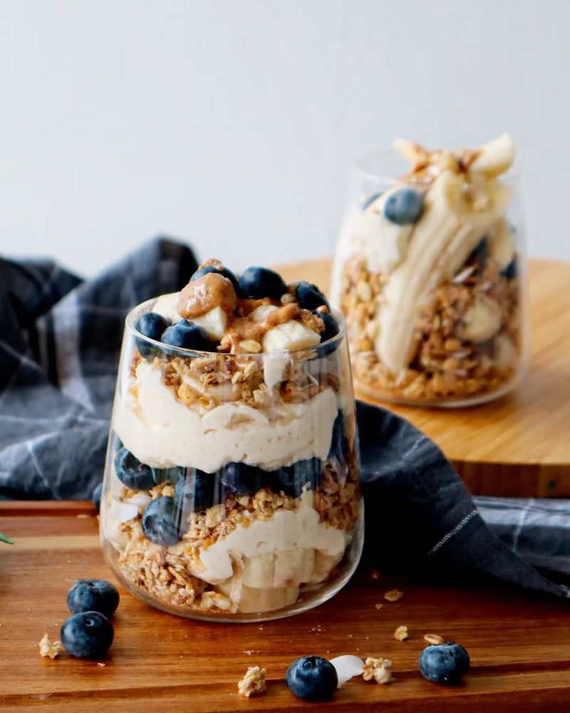 Yogurt Blueberry Parfait with Walnuts