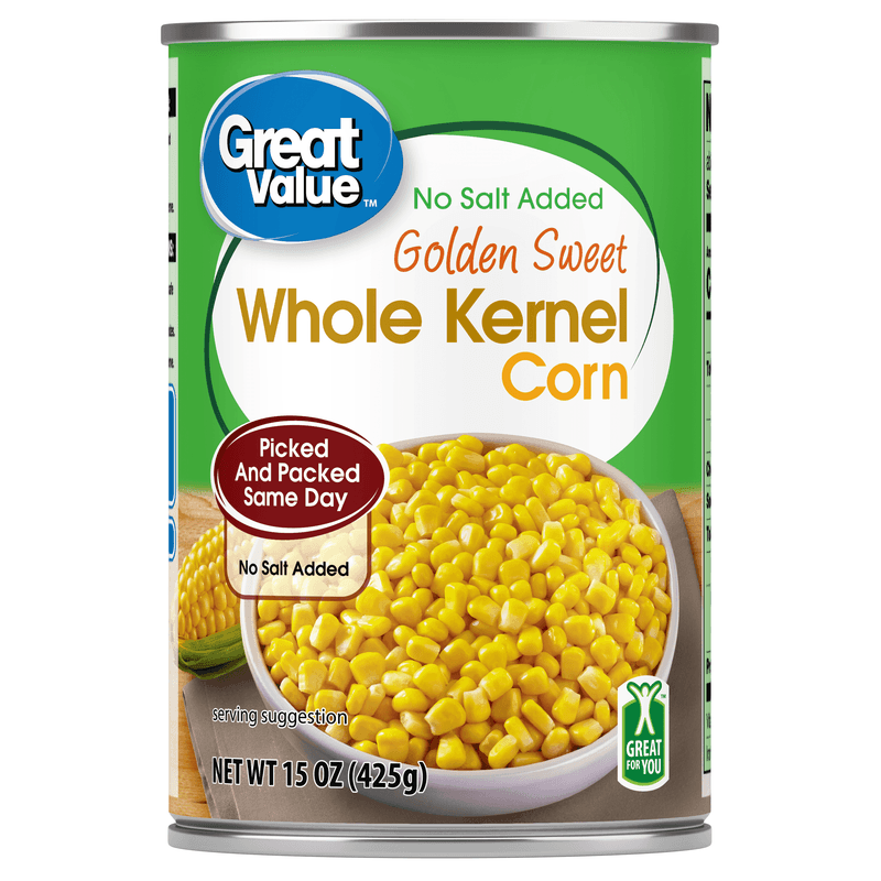Great Value No Salt Added Golden Sweet Whole Kernel Corn