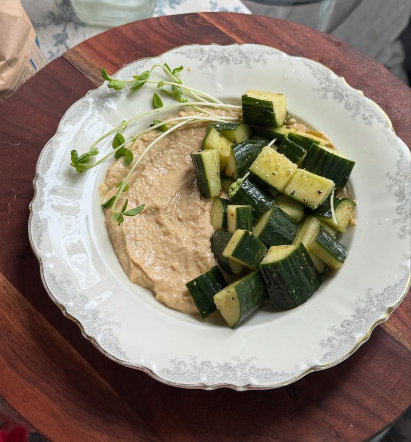Cucumber Slices with Hummus