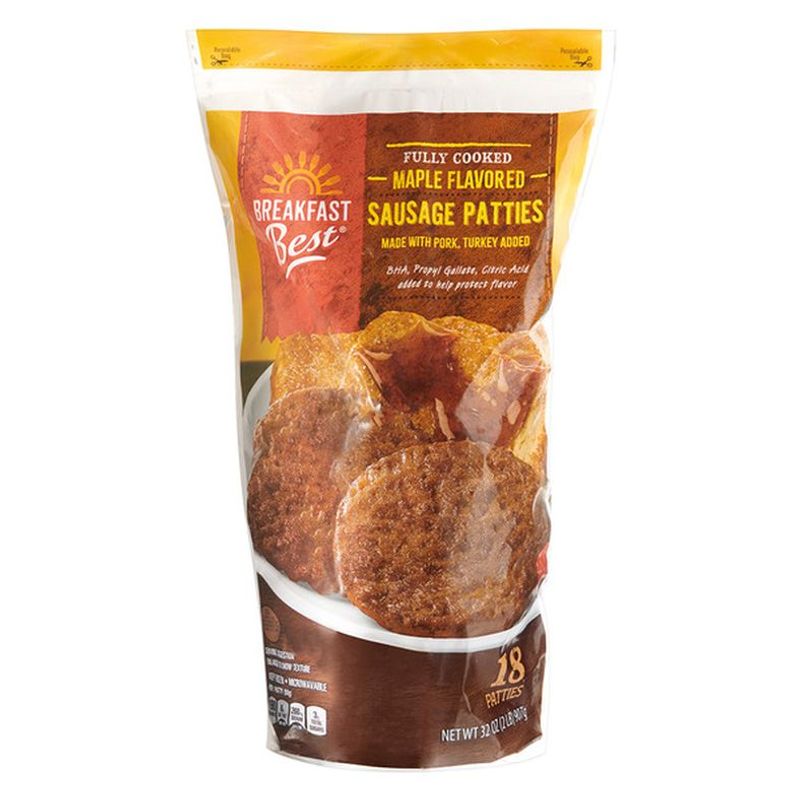Breakfast Best Fully Cooked Maple Flavored Sausage Patties