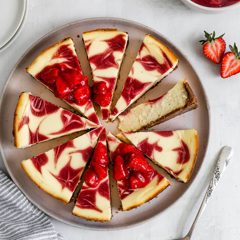 Strawberry Swirl Cheesecake