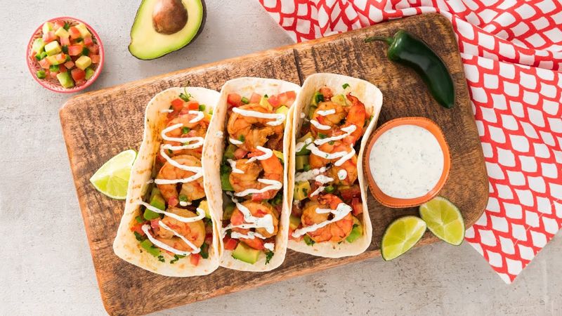 Spicy Shrimp Tacos with Avocado Salsa