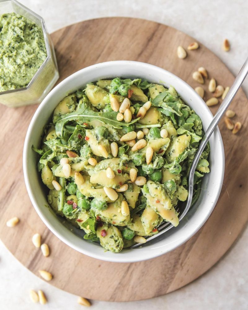 Pesto Pasta with Arugula and Pine Nuts