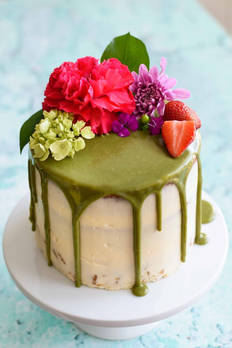 Matcha Vanilla Easter Cake
