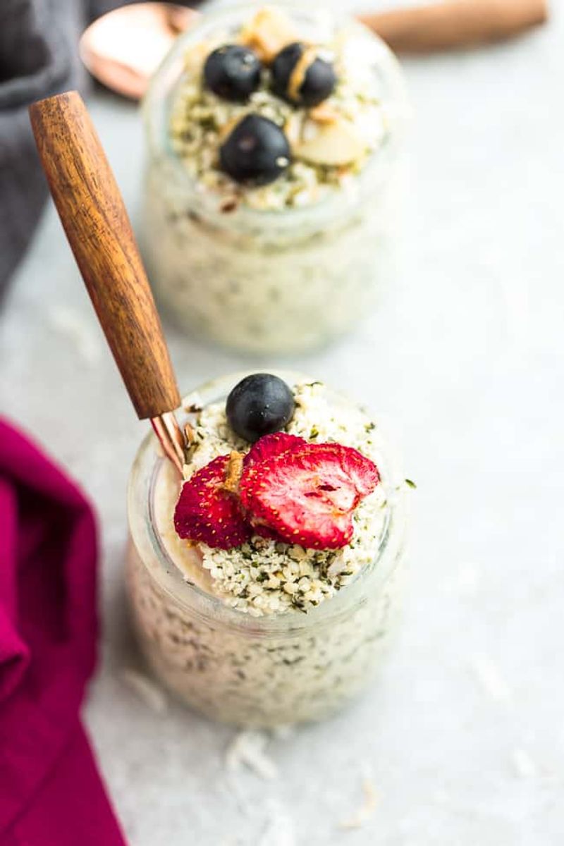 Keto Overnight Oats with Berries & Cream