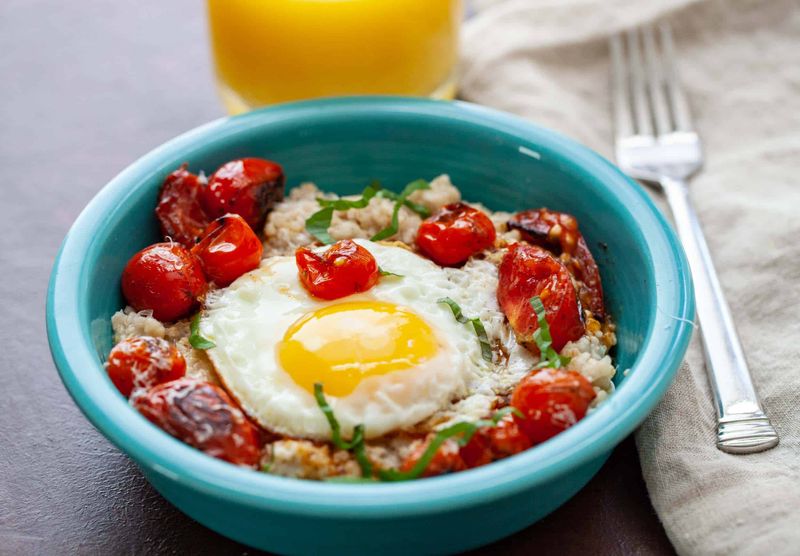 Tomato Basil Parmesan Oats