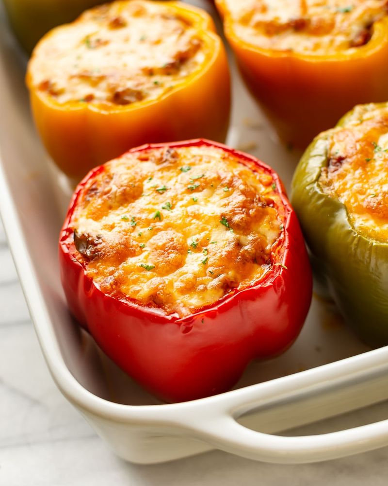 Beef and Potato Stuffed Bell Peppers