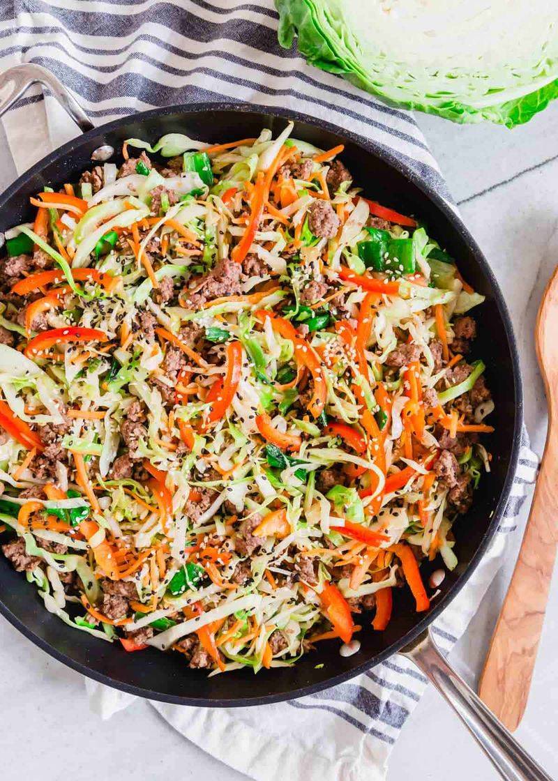 Beef and Cabbage Stir-Fry Skillet