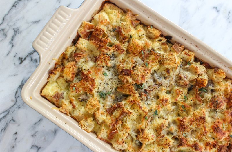 Leek and Parmesan Croissant Stuffing