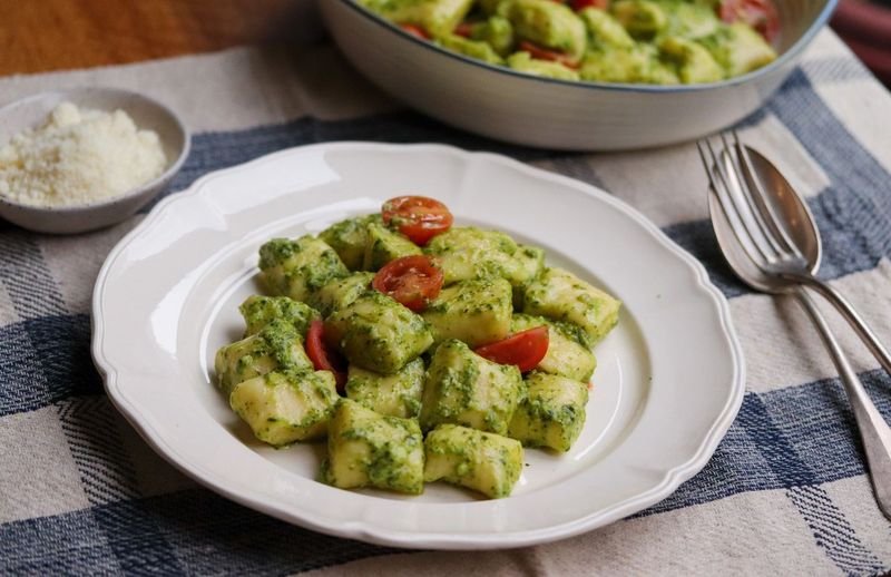 Gnocchi with Pesto and Cherry Tomatoes