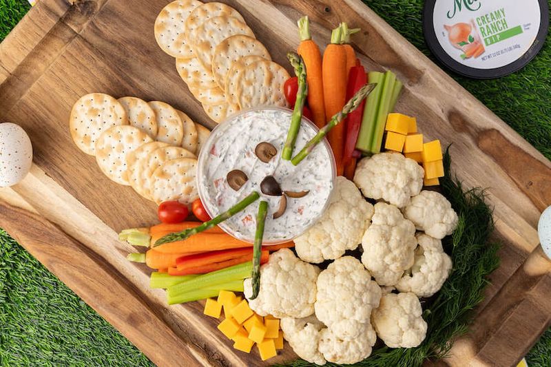 Easter Bunny Veggie Tray with Ranch Dip