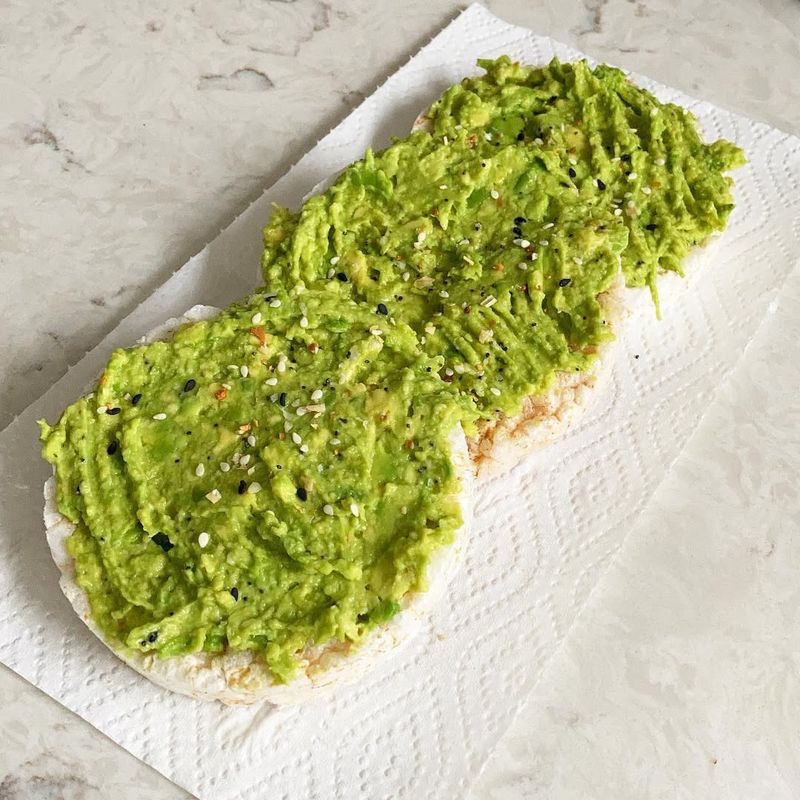 Rice Cakes with Avocado