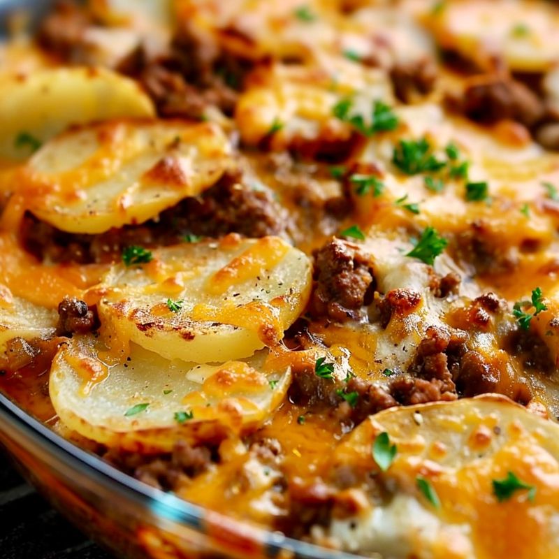 Cheesy Beef and Potato Bake