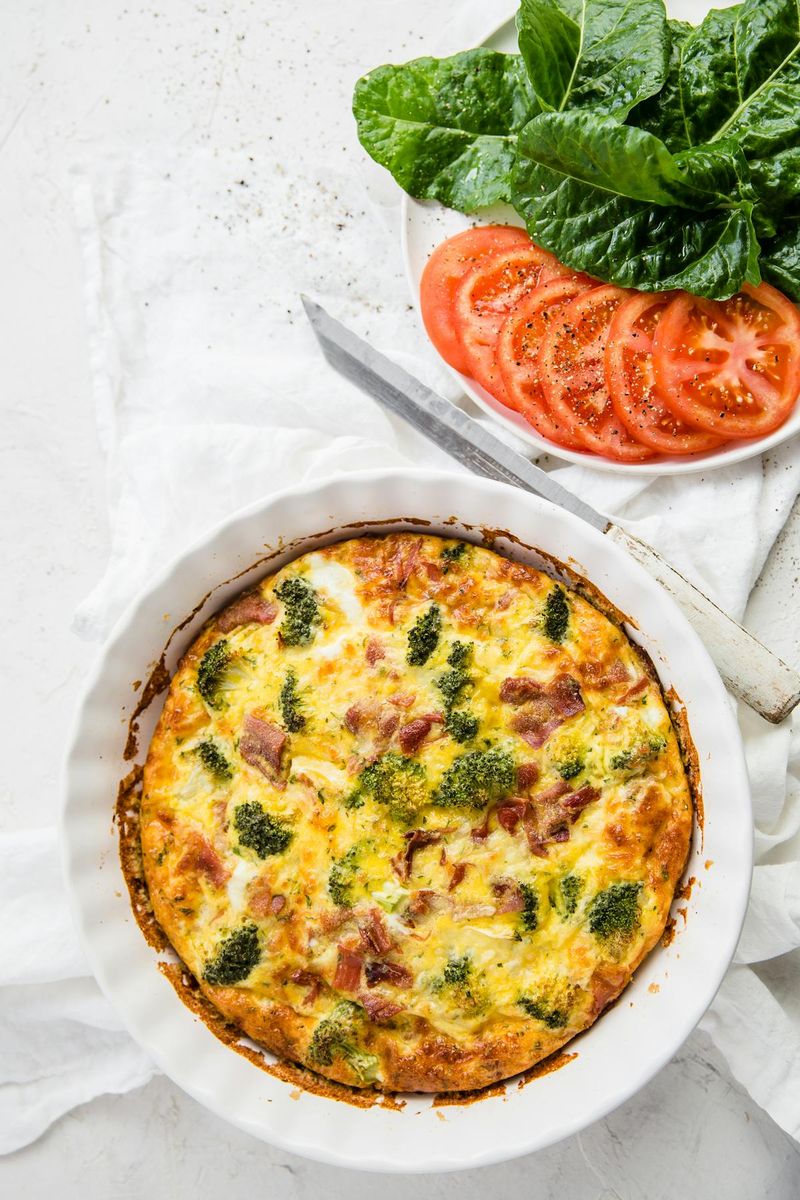 Broccoli & Bacon Crustless Quiche
