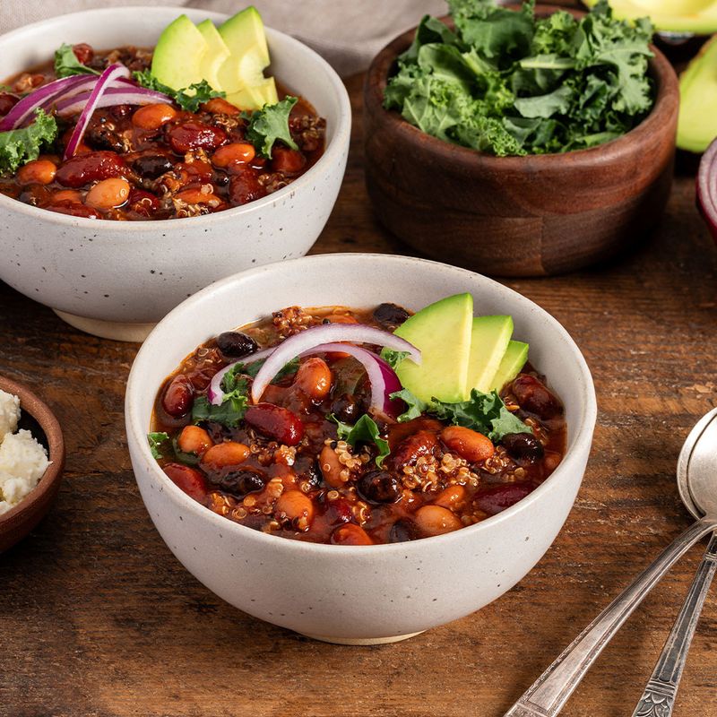 Smoky Vegetarian Three-Bean Chili