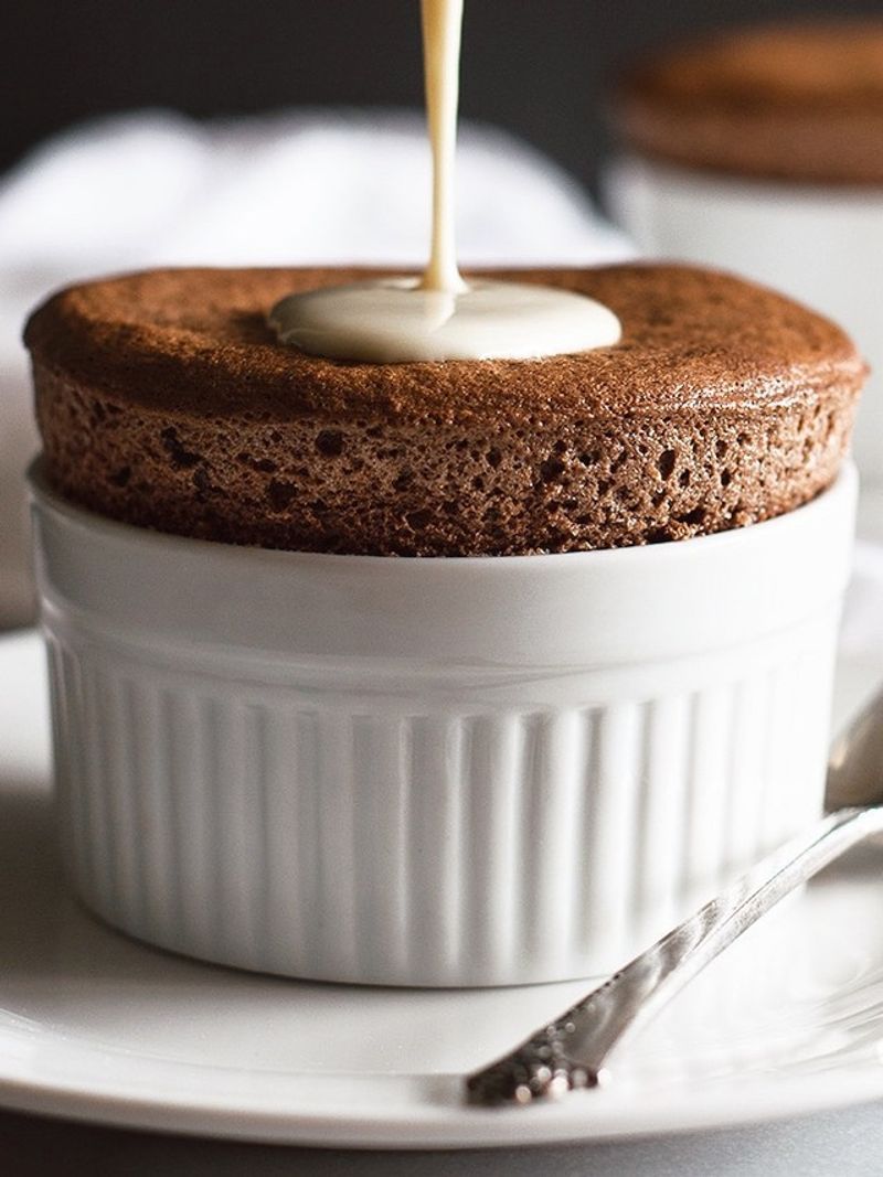 Chocolate Soufflé with Vanilla Crème Anglaise
