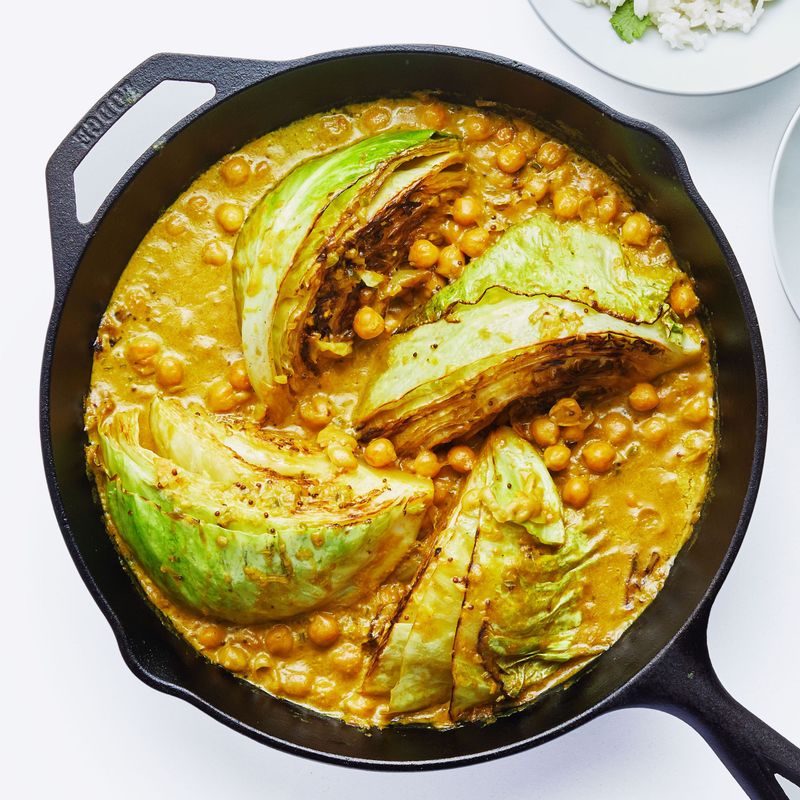 Curry-Spiced Chickpeas and Cabbage