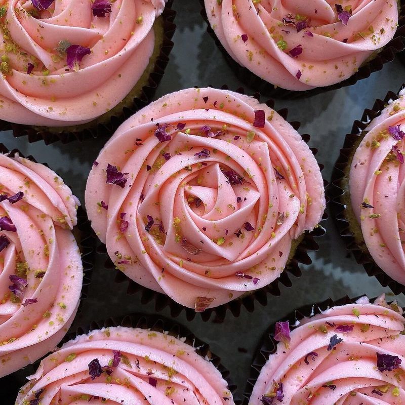 Pistachio Rose Water Cupcakes
