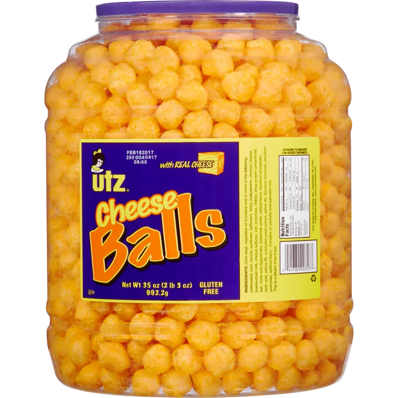 Cheese Balls in Giant Tubs