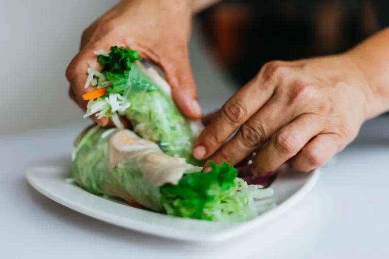 Turkey and Hummus Lettuce Wraps