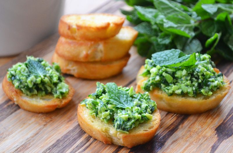 Spring Pea & Mint Crostini