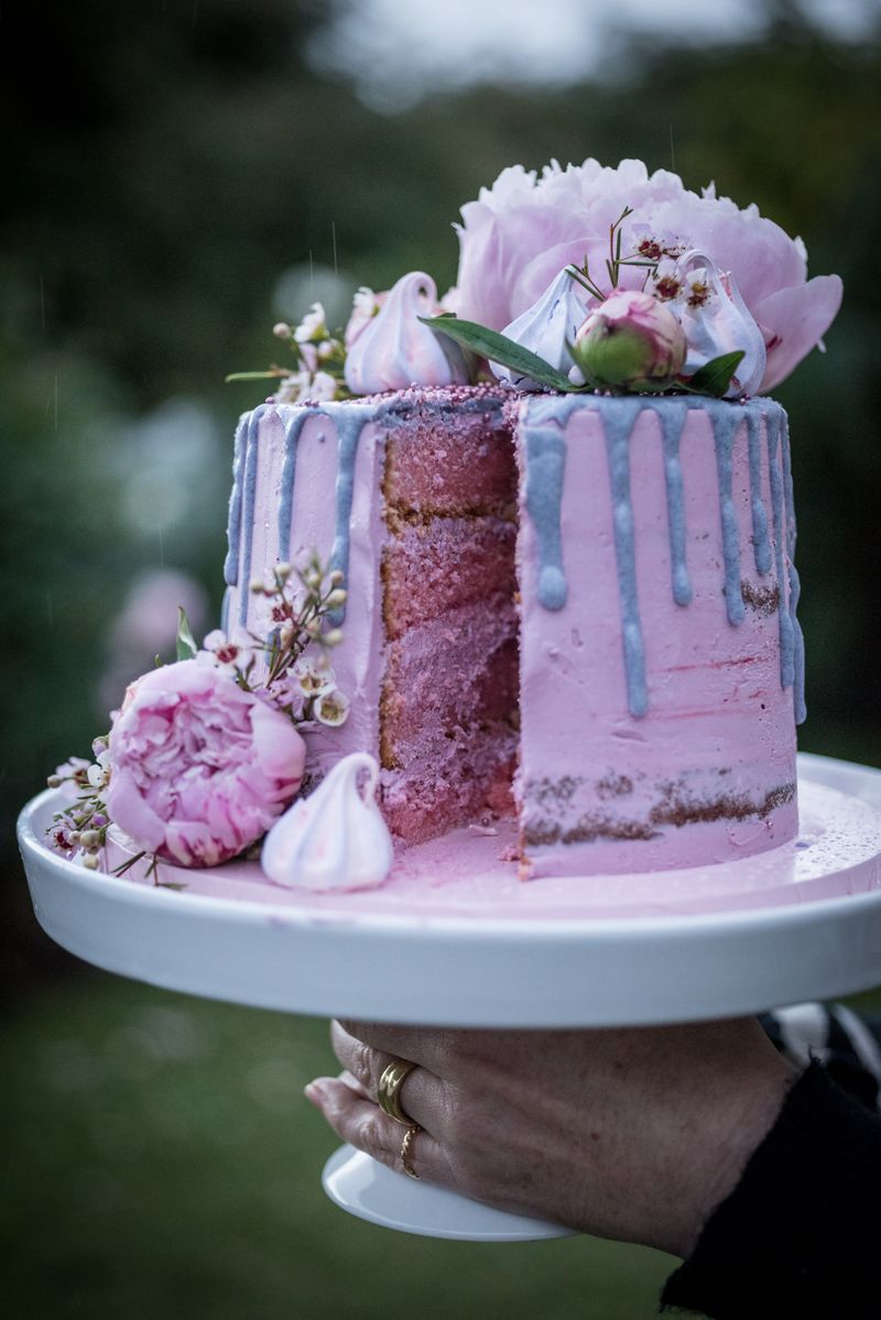 Vanilla Bean and Raspberry Layer Cake
