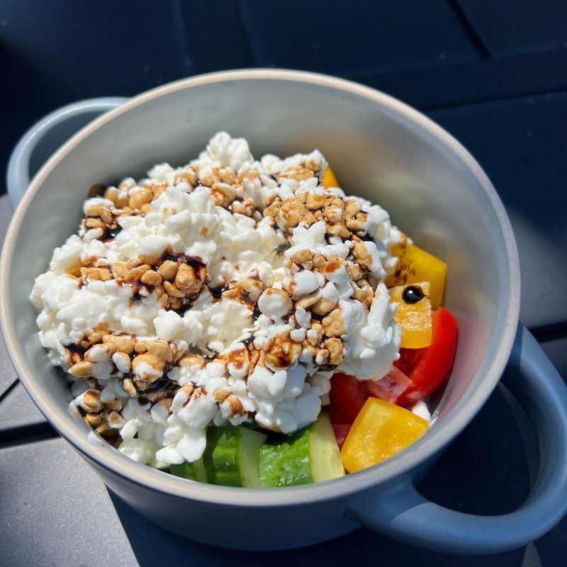 Cottage Cheese with Pineapple and Walnuts