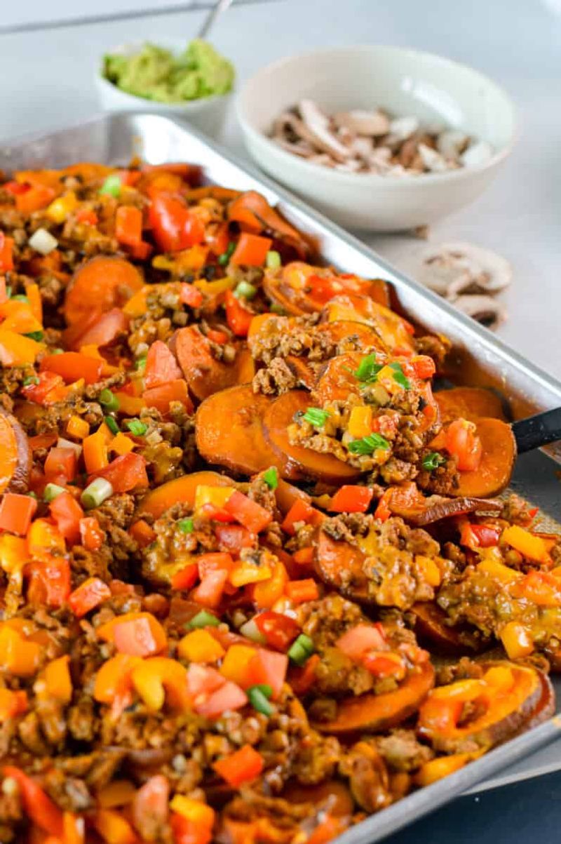 Loaded Potato Nachos with Beef
