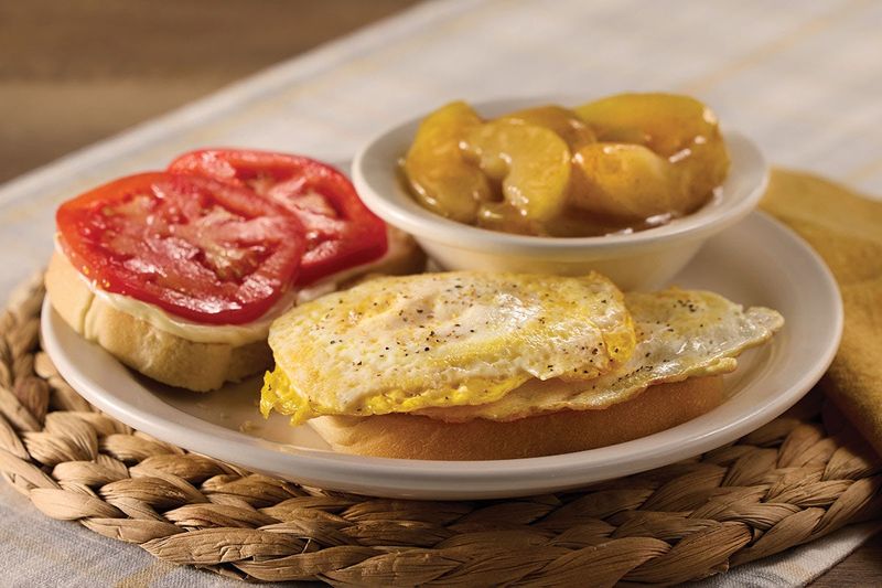 Egg Sandwich With Fried Apples