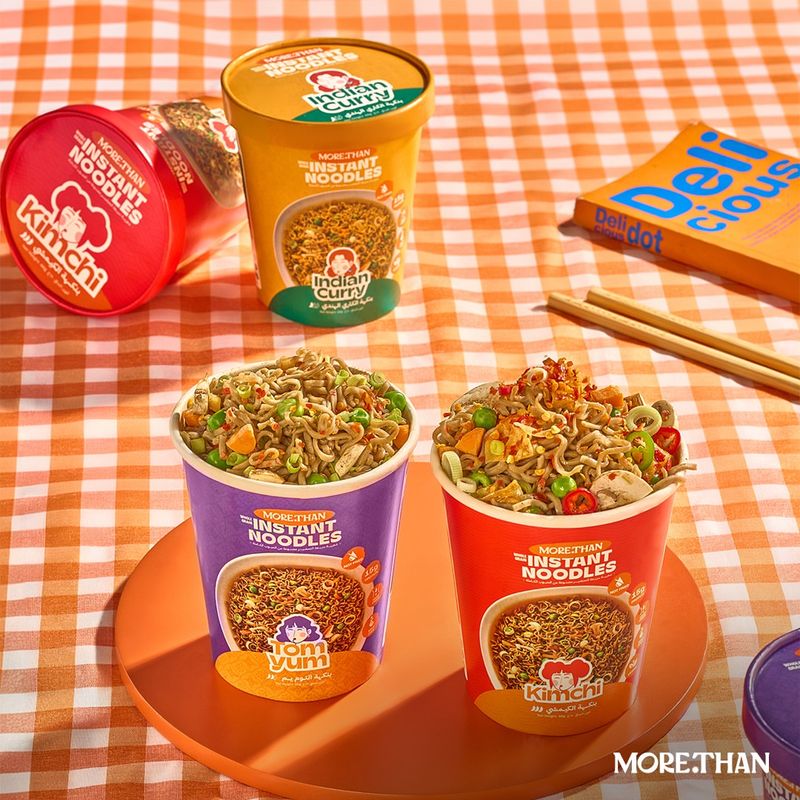 Instant Noodle Cups with Meat Bits