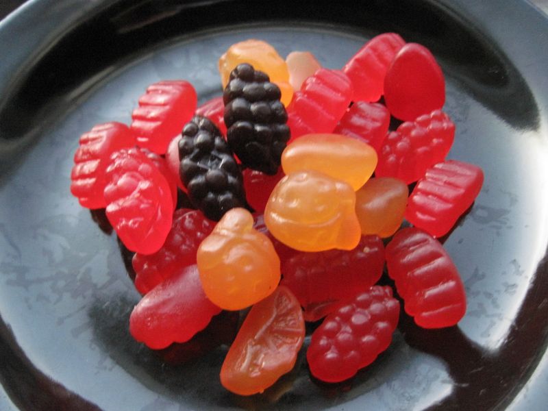 Fruit snacks and gummy candies