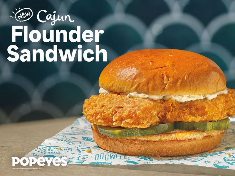 Flounder fish sandwich