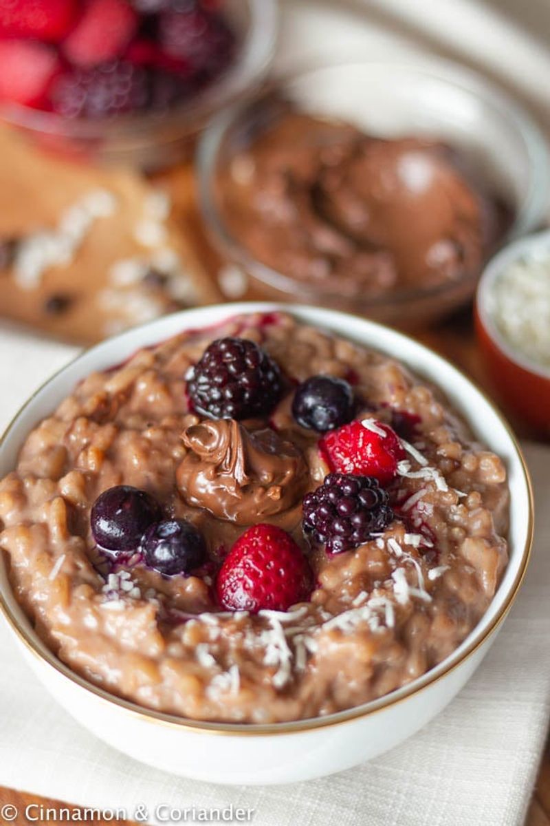 Chocolate Rice Bowl with Berries